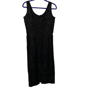 Nuit Womens Vintage Dress 100% Silk Black Floral Slip Dress Mob‎ Wife 12